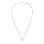 Lab Grown Flower Pendant With Paperclip Chain