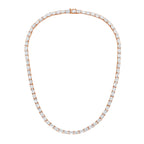 Lab Grown Oval And Emerald Diamond Tennis Necklace