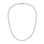 Lab Grown Oval And Emerald Diamond Tennis Necklace