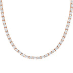 Lab Grown Oval And Emerald Diamond Tennis Necklace