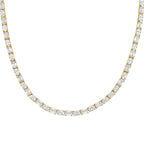 Lab Grown Oval And Emerald Diamond Tennis Necklace