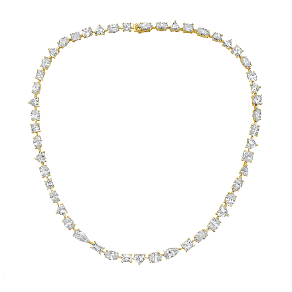 Lab Grown Multi shaped Diamond Necklace