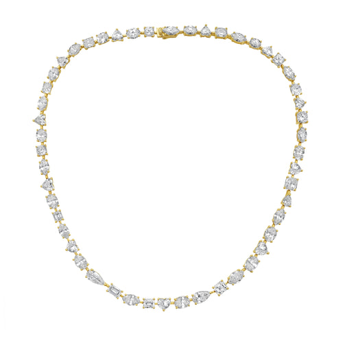 Lab Grown Multi shaped Diamond Necklace
