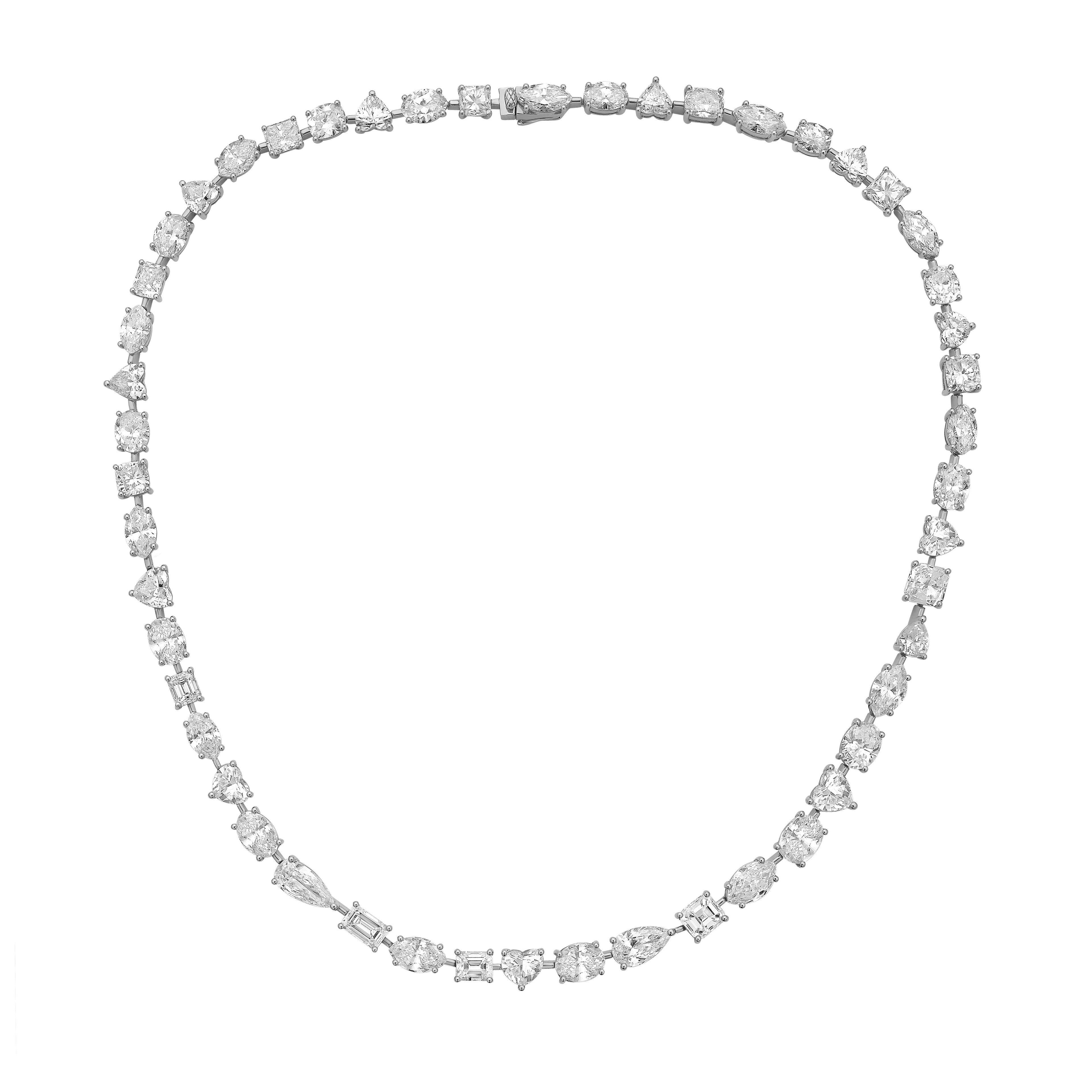 Lab Grown Multi shaped Diamond Necklace