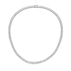 Lab Grown Radiant Cut Halfway Bezel Necklace
