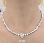 Lab Grown 38cts Heart Diamond Necklace