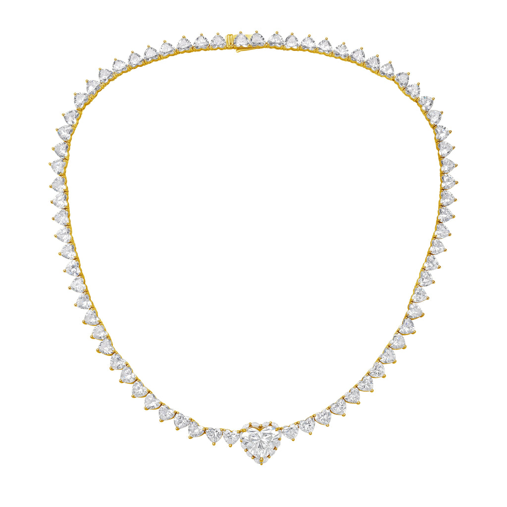 Lab Grown 38cts Heart Diamond Necklace