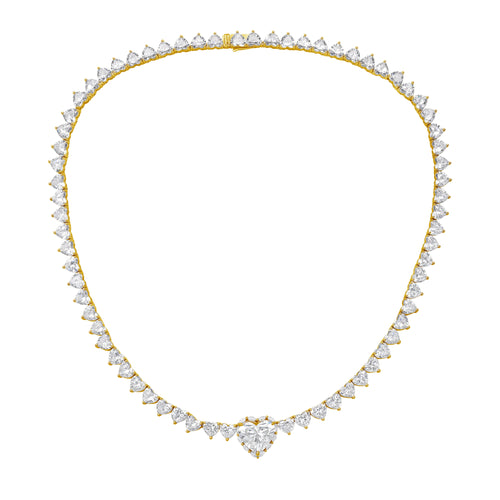 Lab Grown 38cts Heart Diamond Necklace