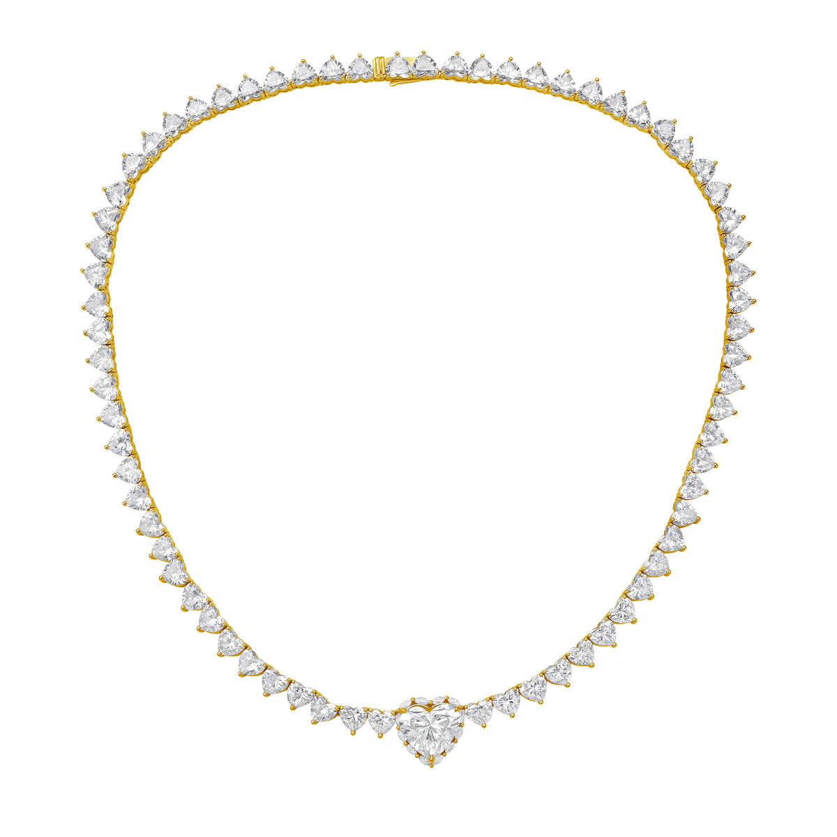 Lab Grown 38cts Heart Diamond Necklace