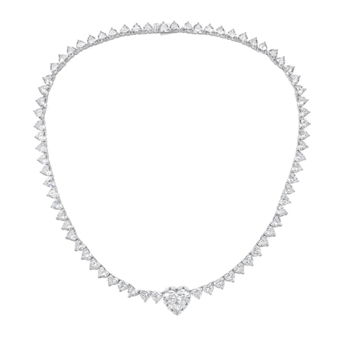 Lab Grown 38cts Heart Diamond Necklace