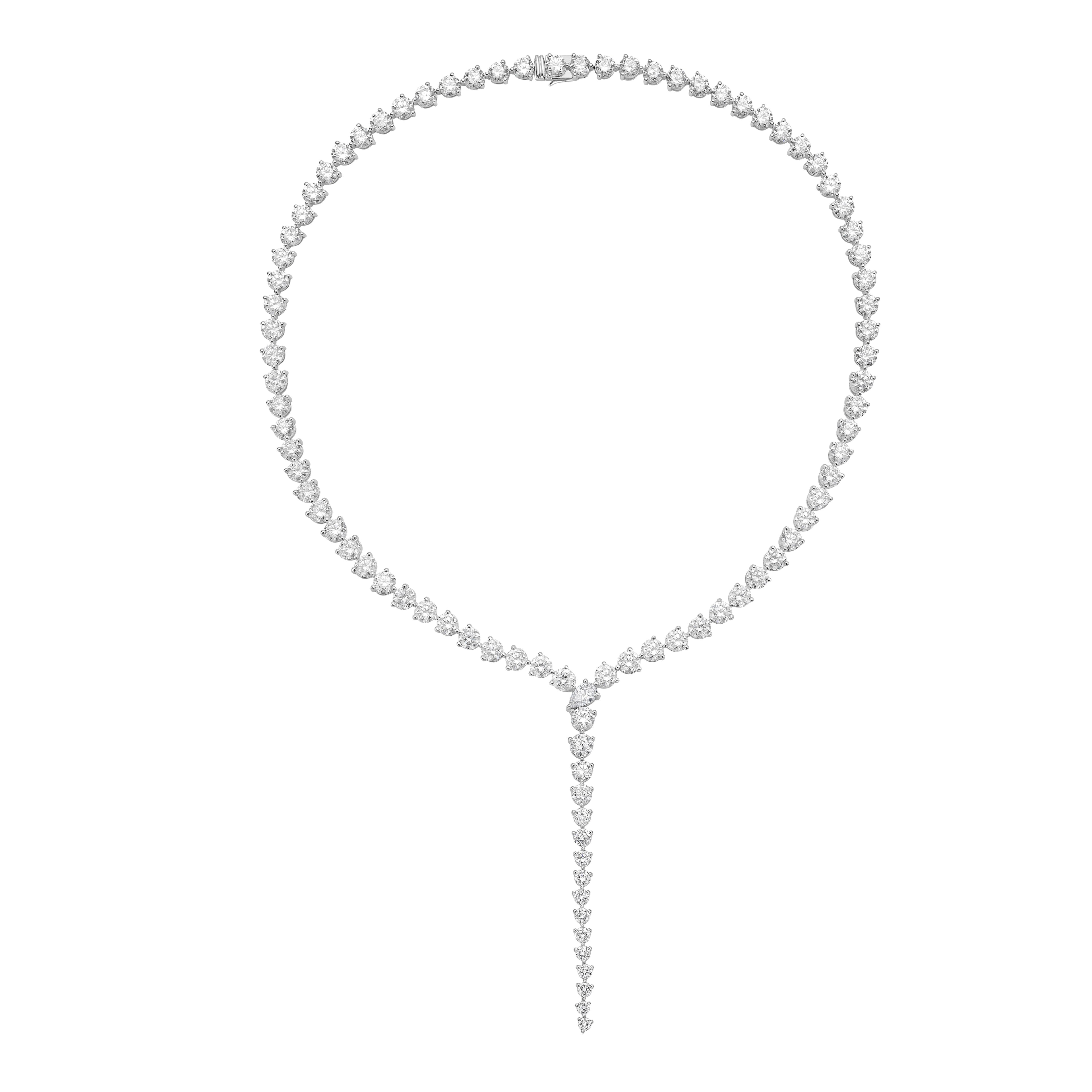 Lab Grown 37cts Lariat Necklace