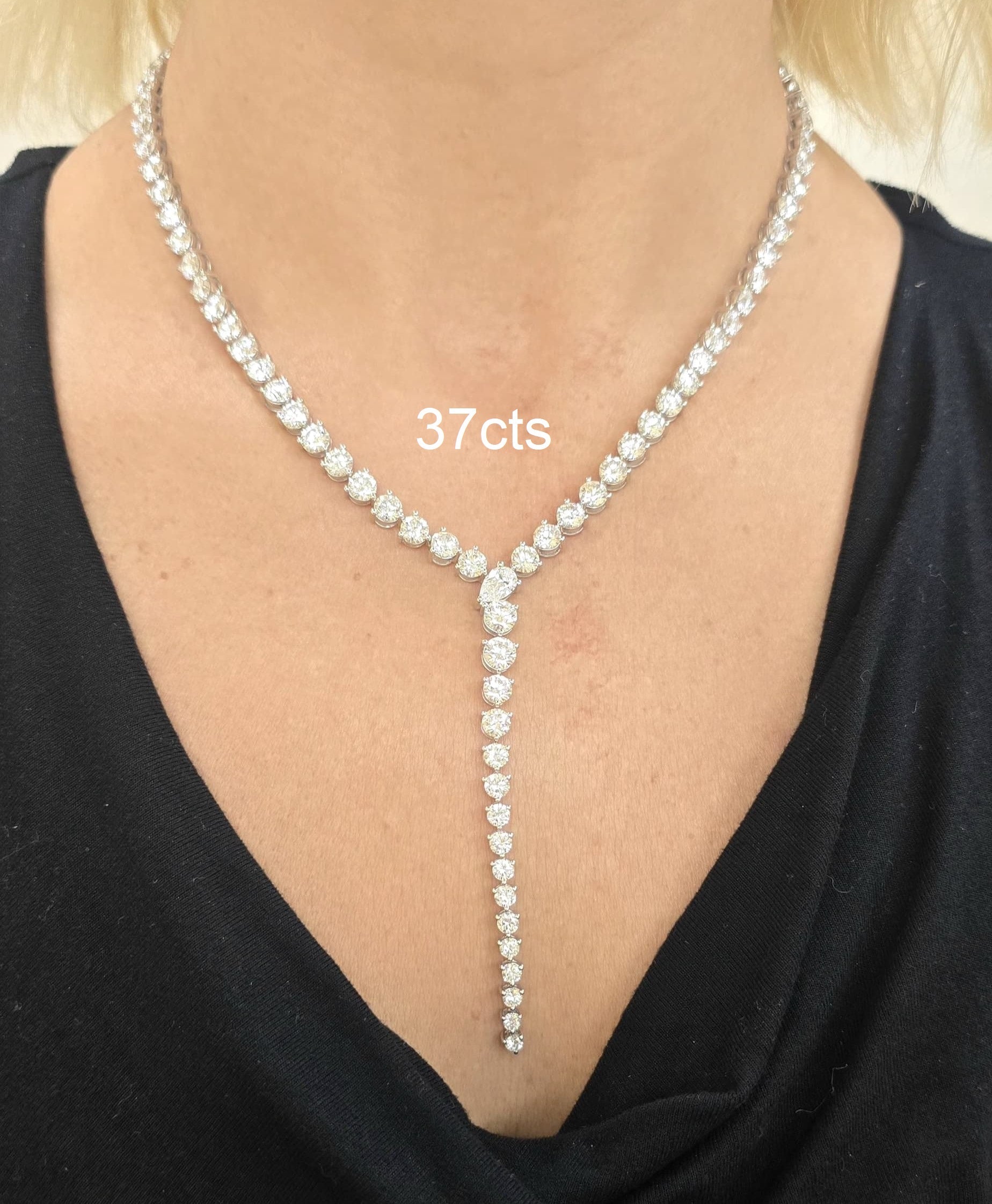 Lab Grown 37cts Lariat Necklace