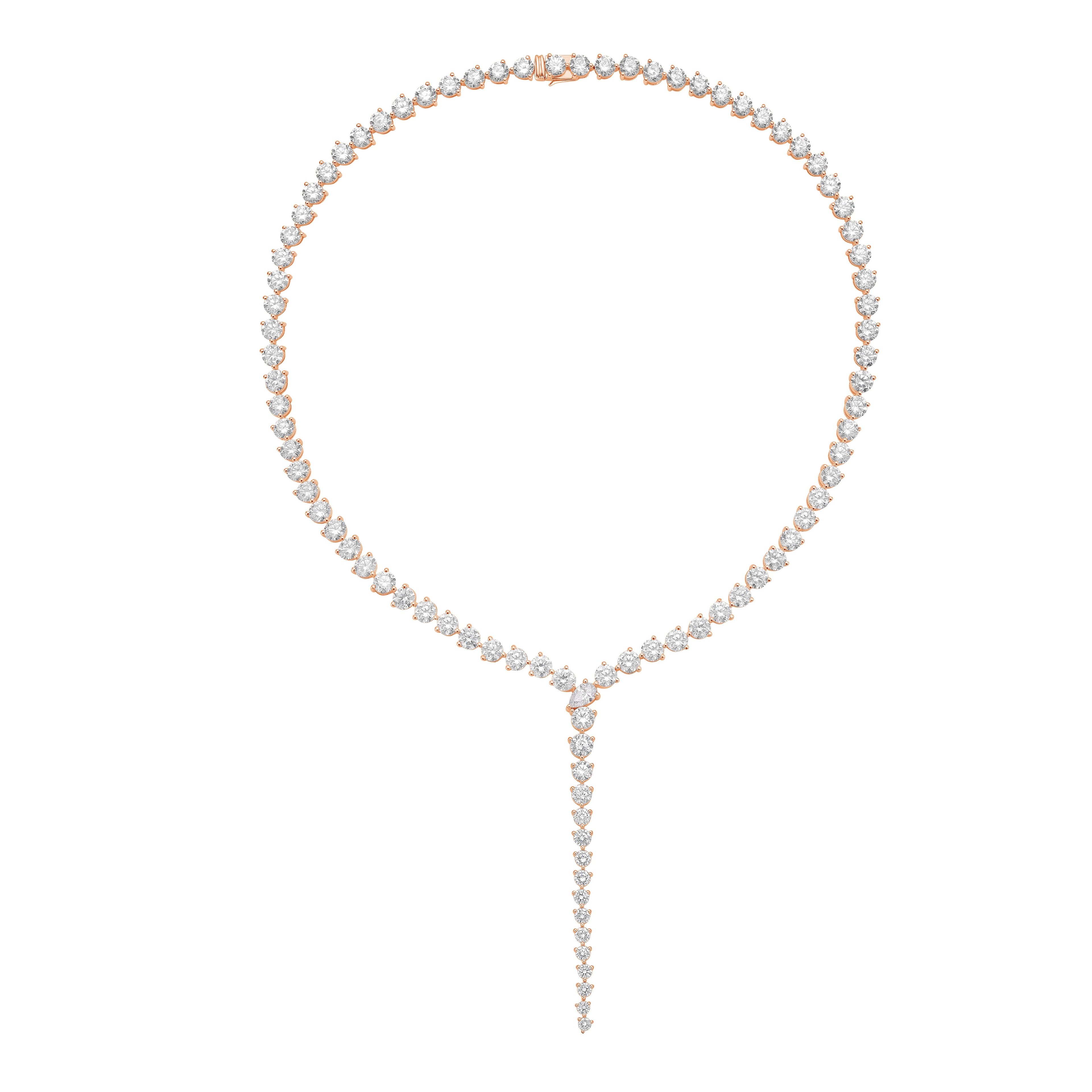 Lab Grown 37cts Lariat Necklace