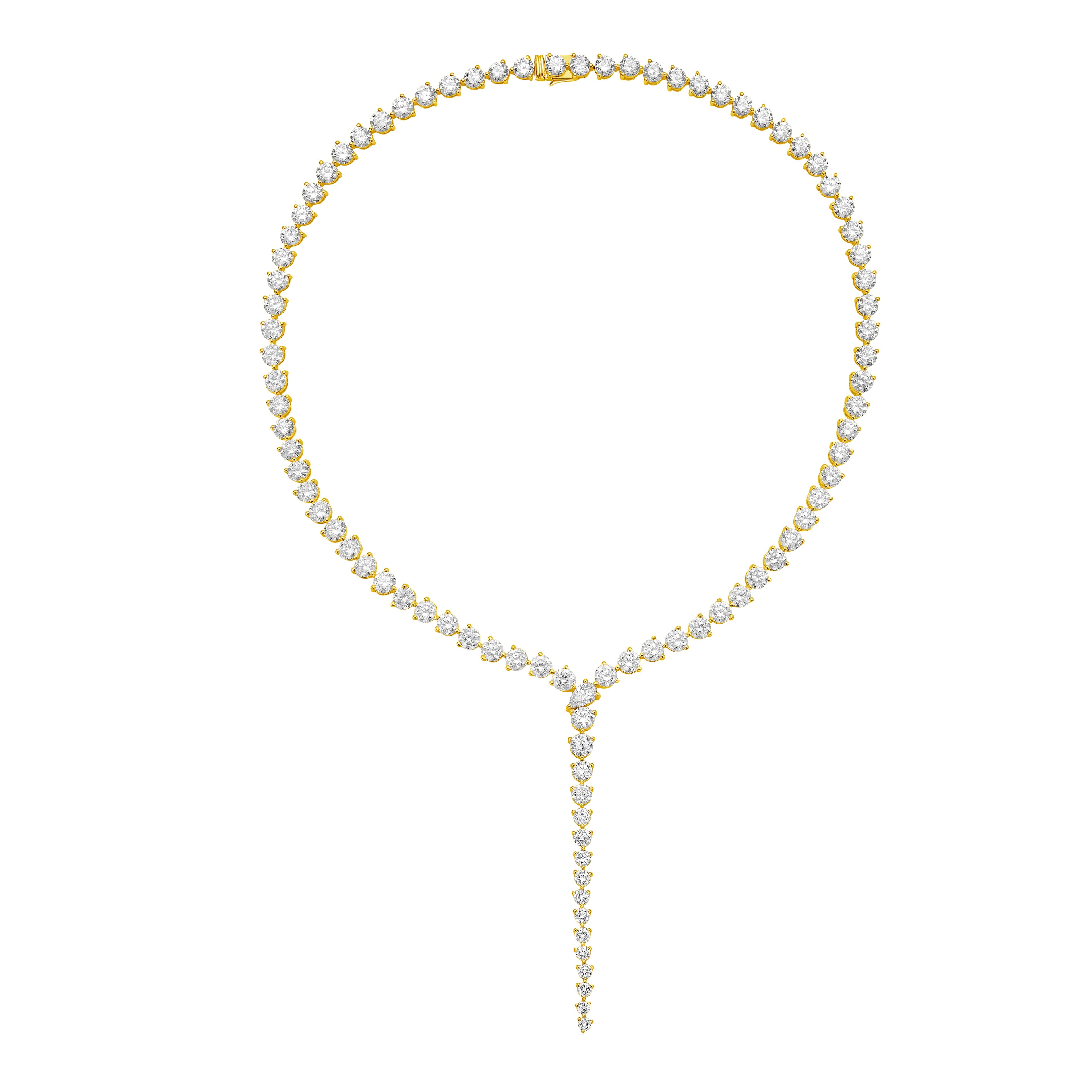 Lab Grown 37cts Lariat Necklace