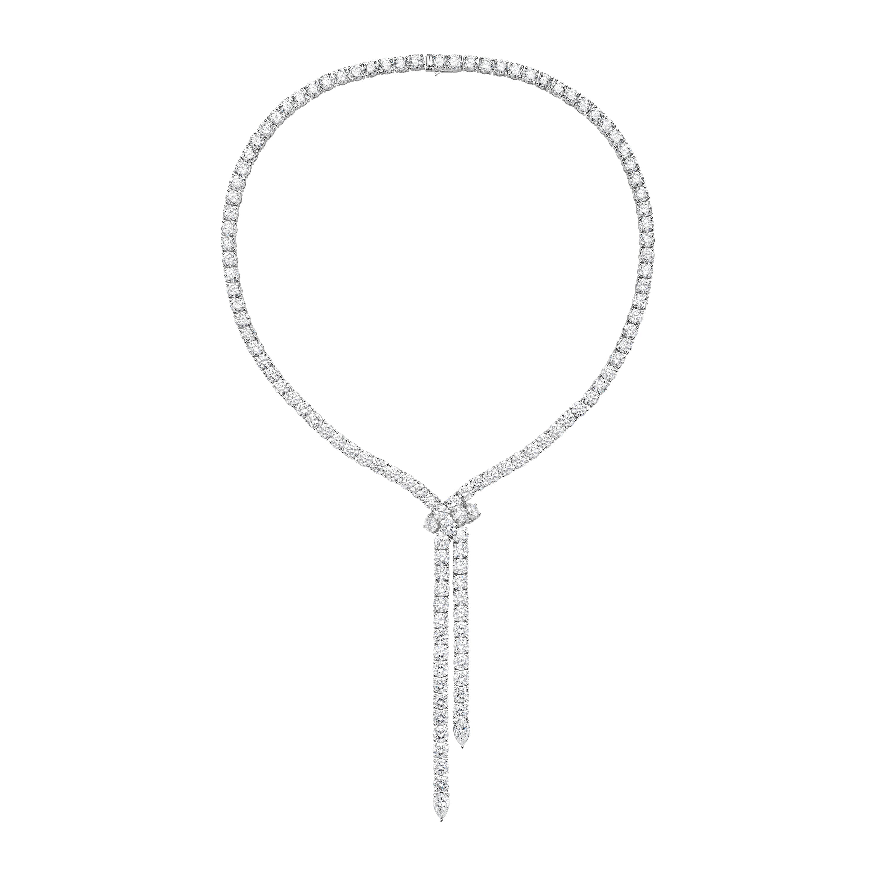 Lab Grown 55cts Lariat Necklace