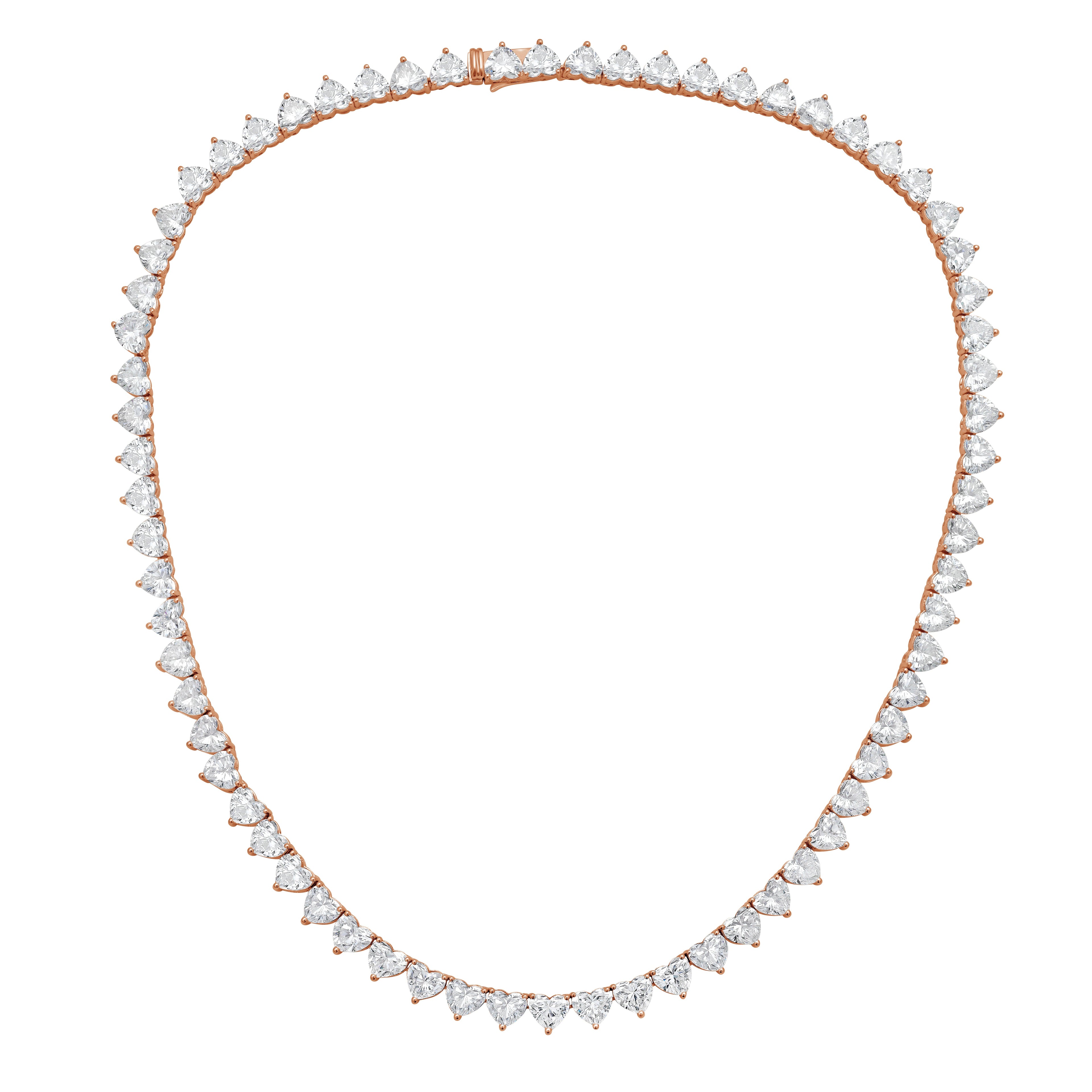 Lab Grown Heart Diamond Tennis Necklace