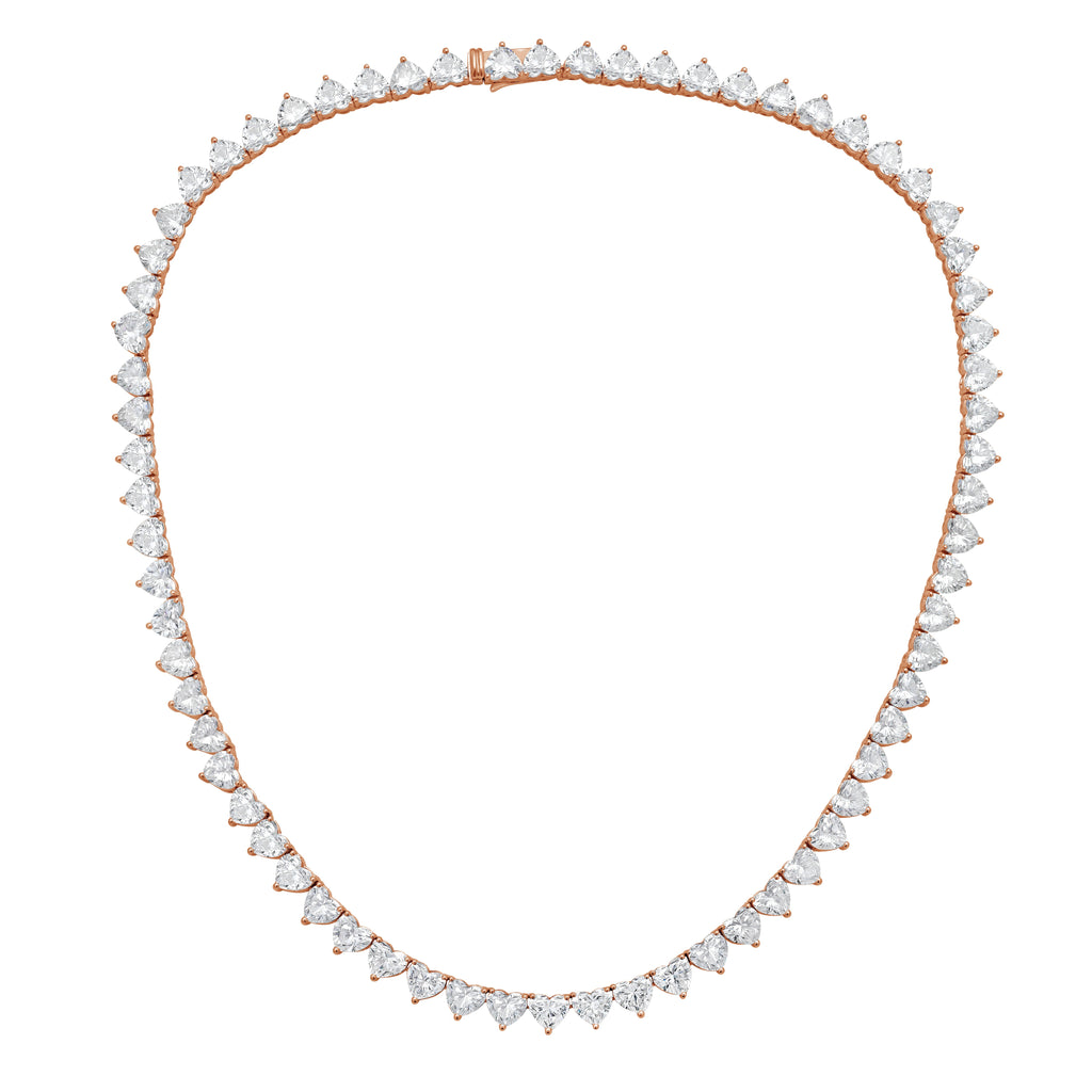 Lab Grown Heart Diamond Tennis Necklace