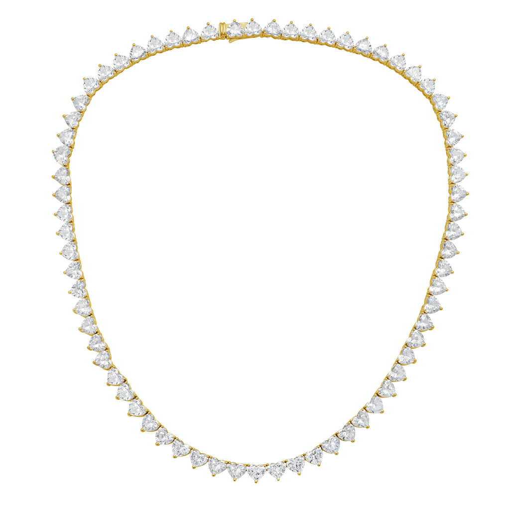 Lab Grown Heart Diamond Tennis Necklace