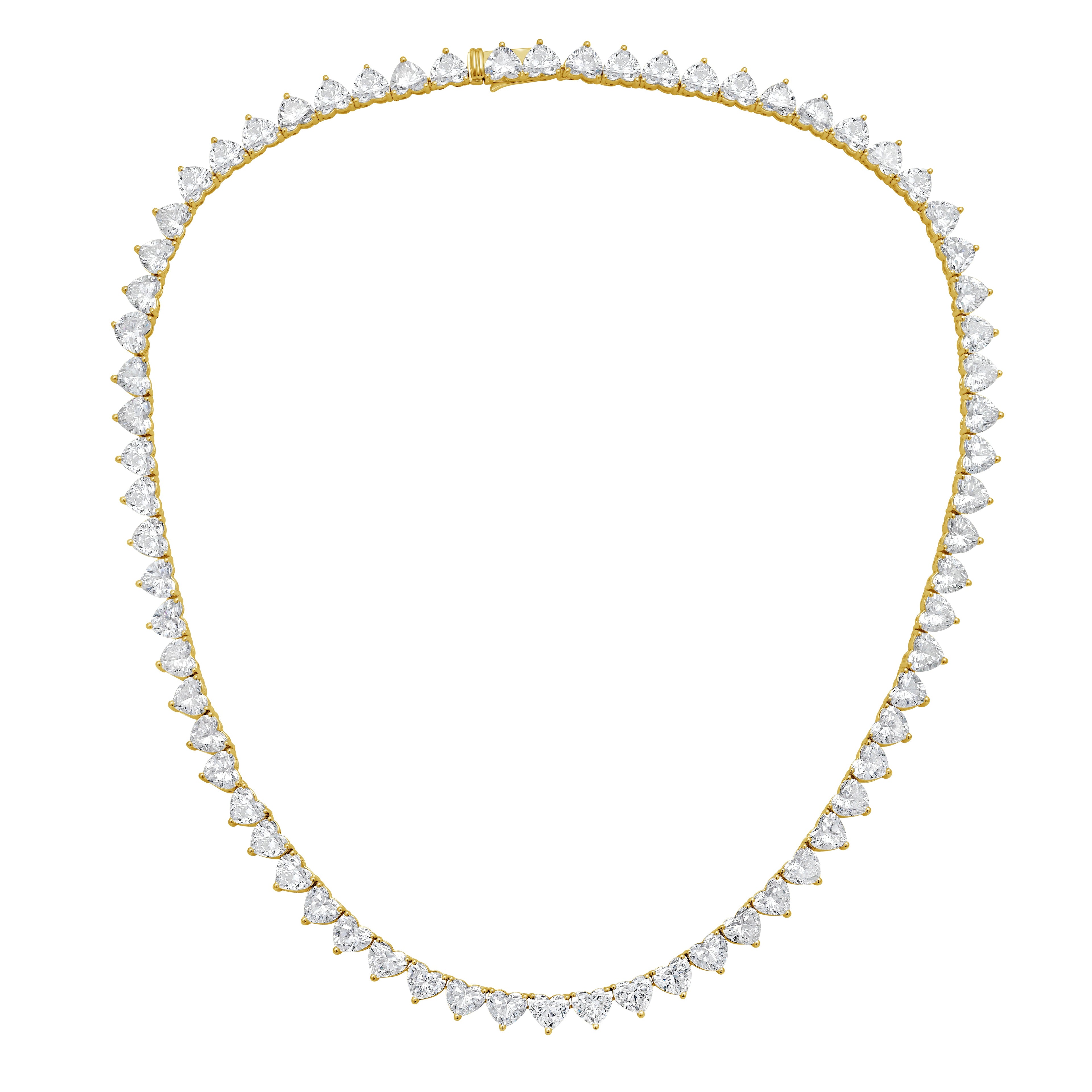Lab Grown Heart Diamond Tennis Necklace