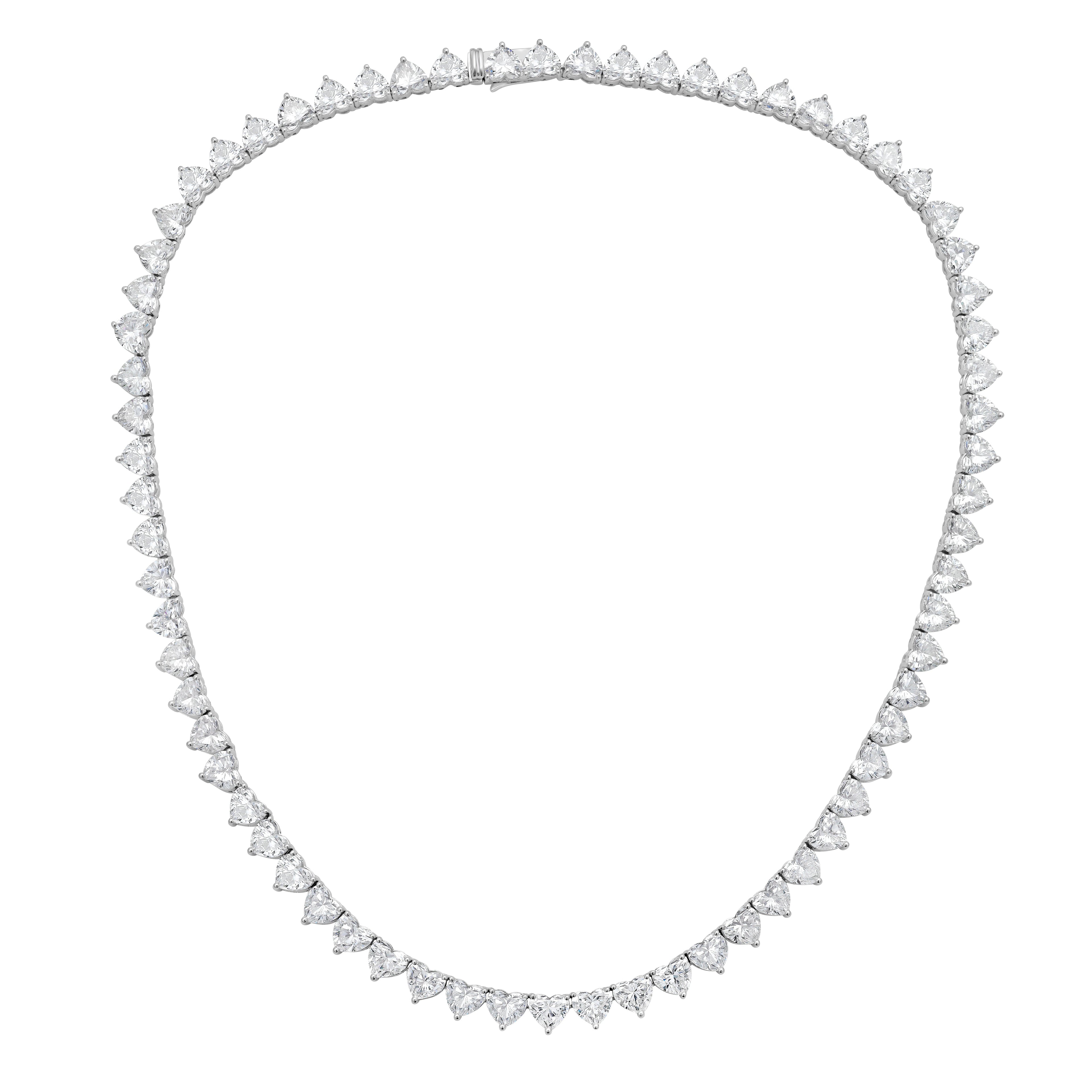 Lab Grown Heart Diamond Tennis Necklace