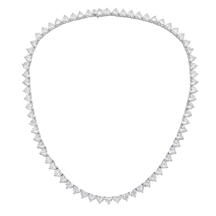 Lab Grown Heart Diamond Tennis Necklace