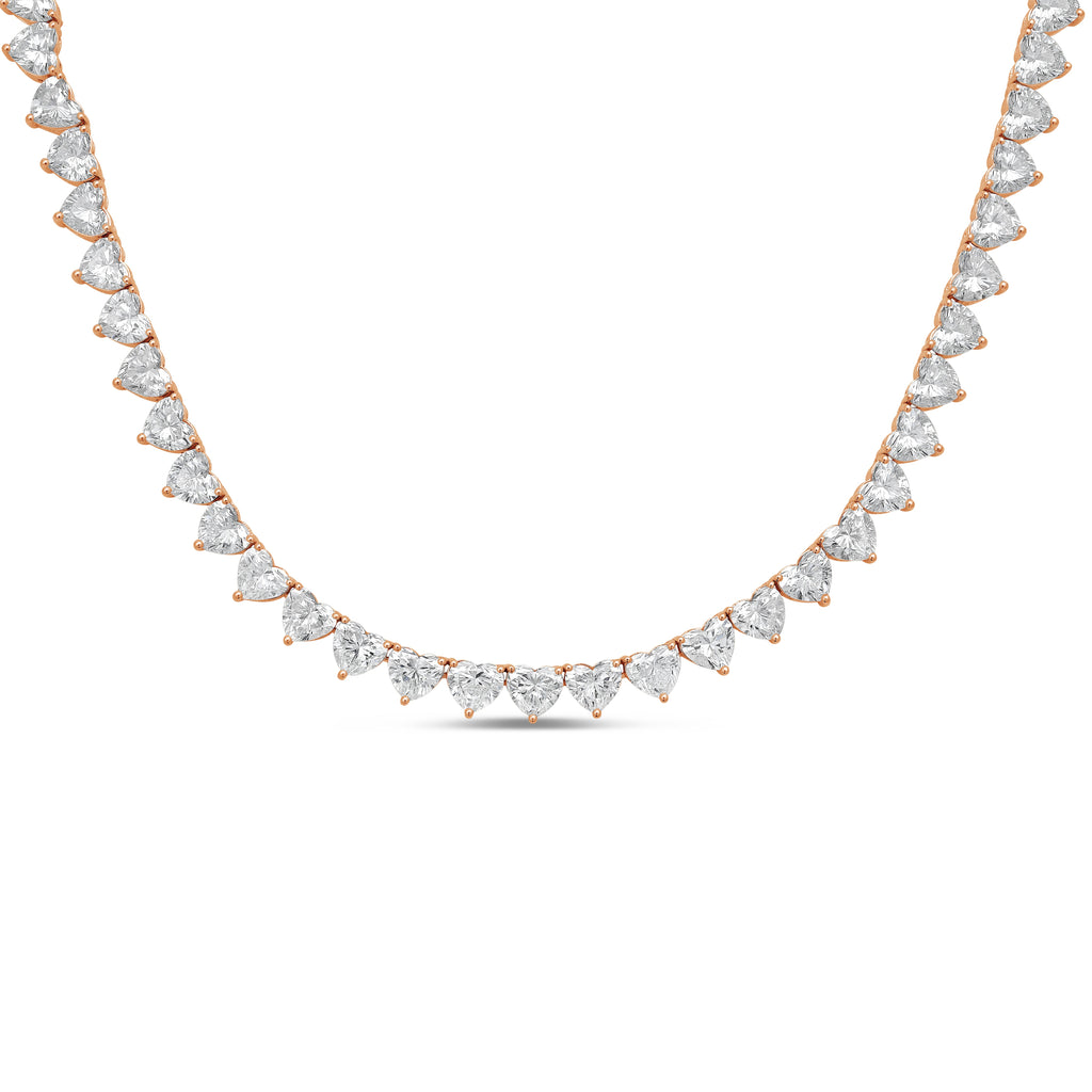 Lab Grown Heart Diamond Tennis Necklace