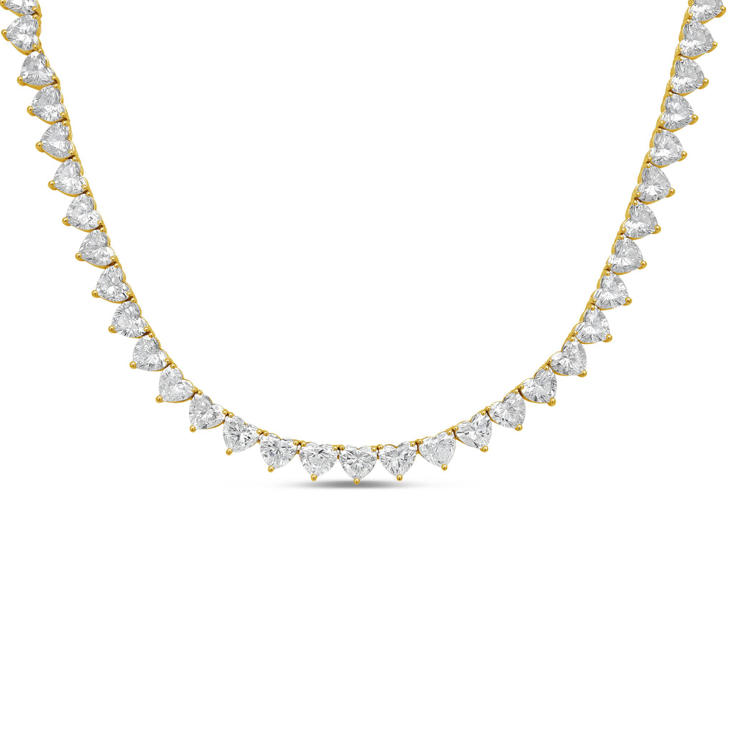 Lab Grown Heart Diamond Tennis Necklace