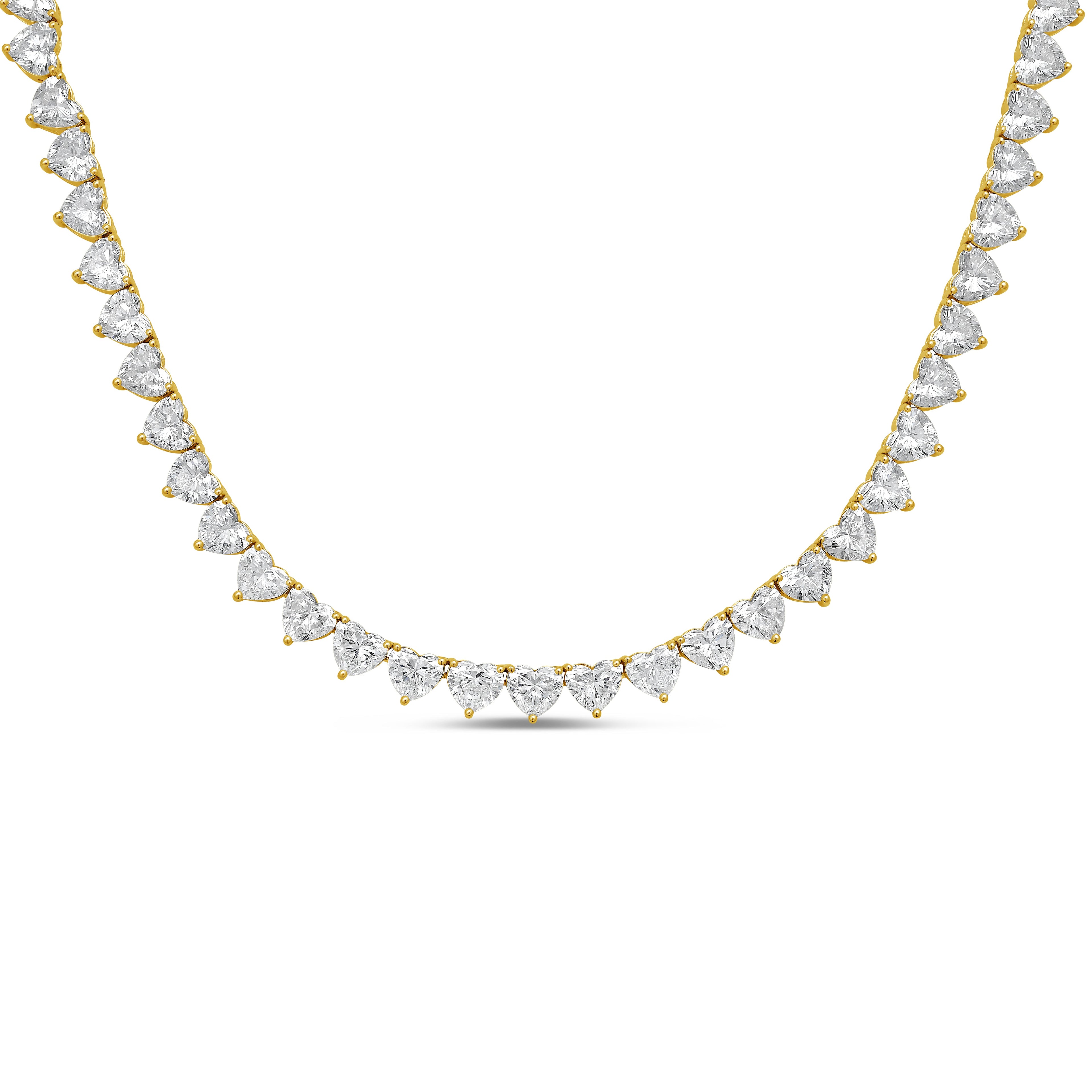Lab Grown Heart Diamond Tennis Necklace