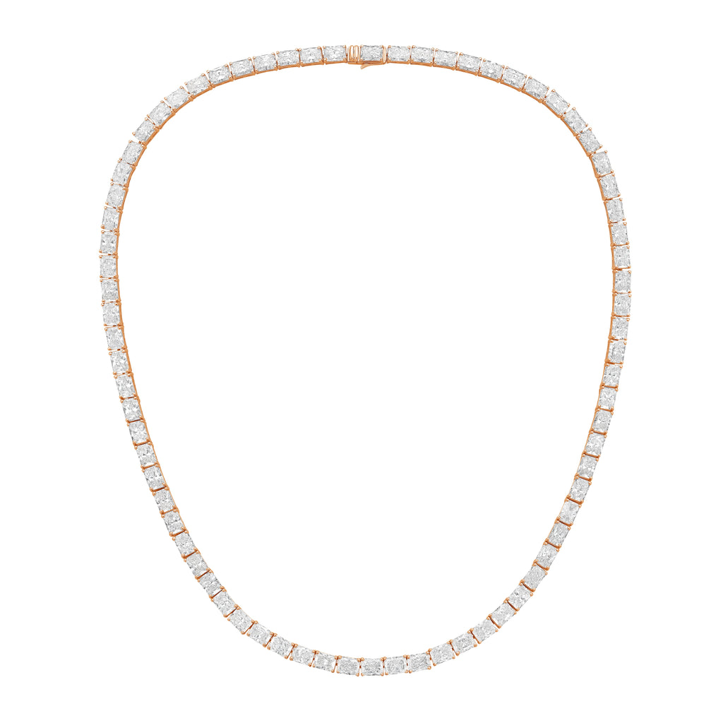 Lab Grown Radiant Cut Diamond Tennis Necklace