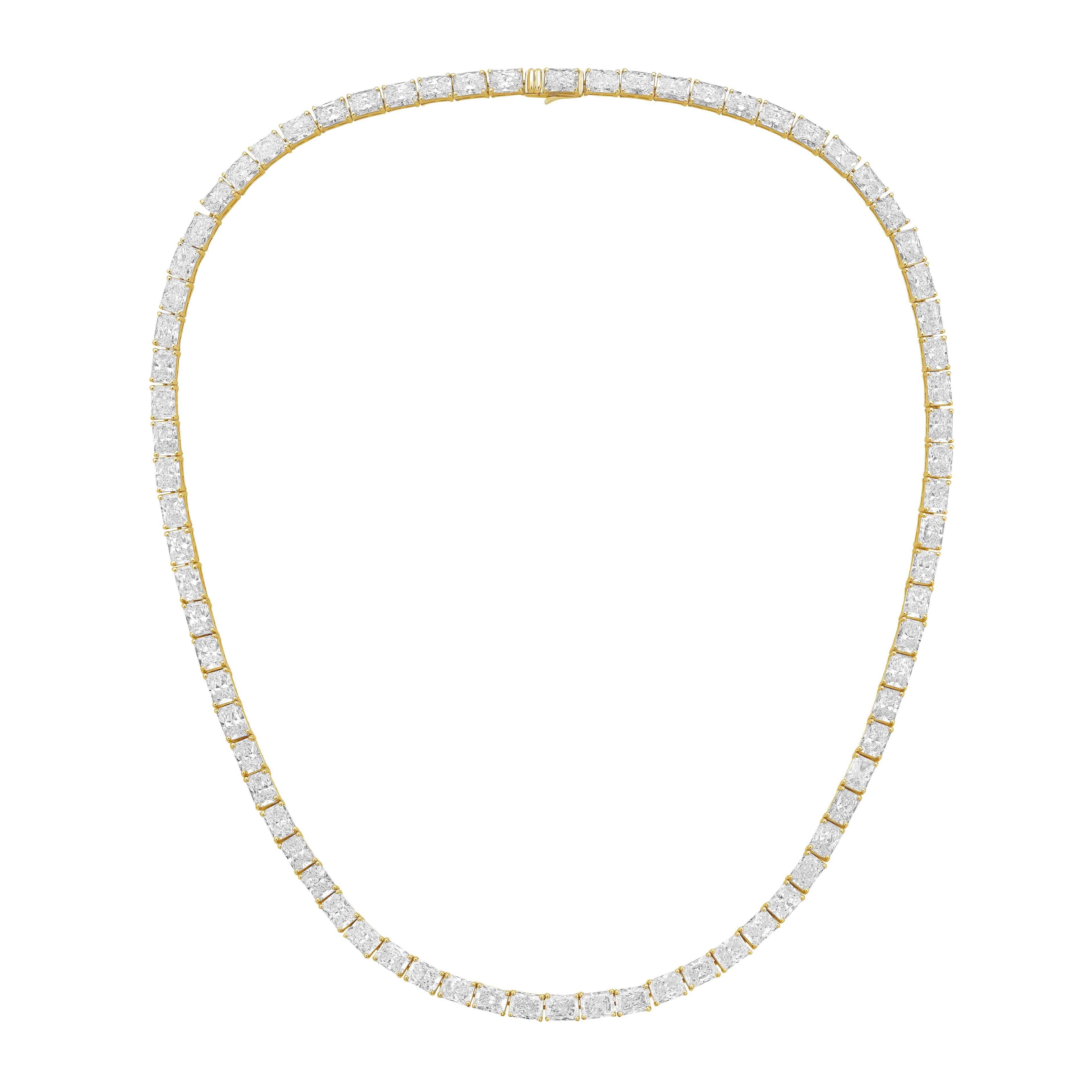 Lab Grown Radiant Cut Diamond Tennis Necklace