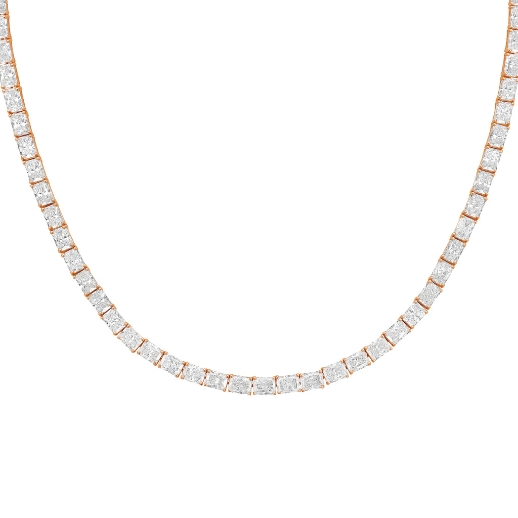 Lab Grown Radiant Cut Diamond Tennis Necklace