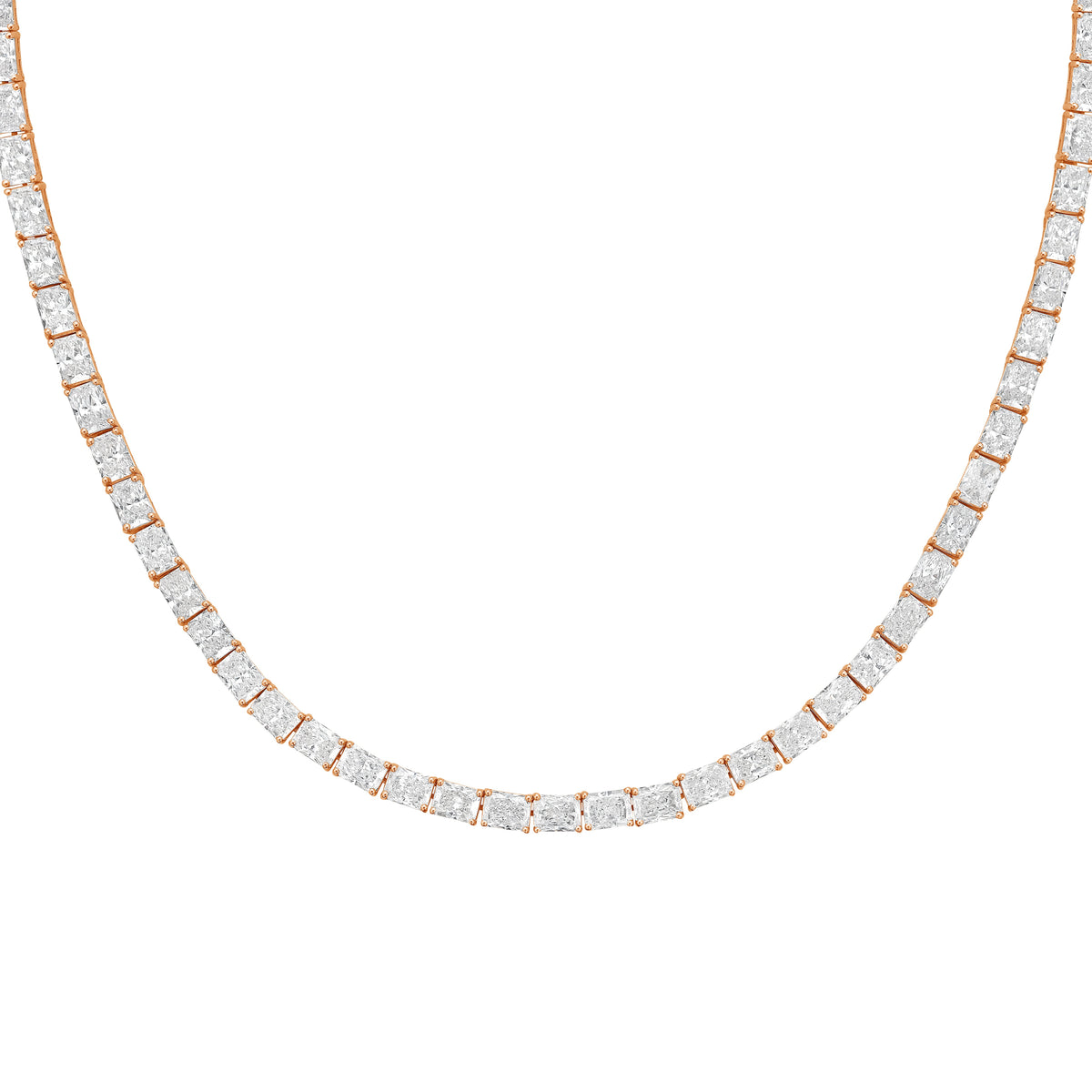 Lab Grown Radiant Cut Diamond Tennis Necklace
