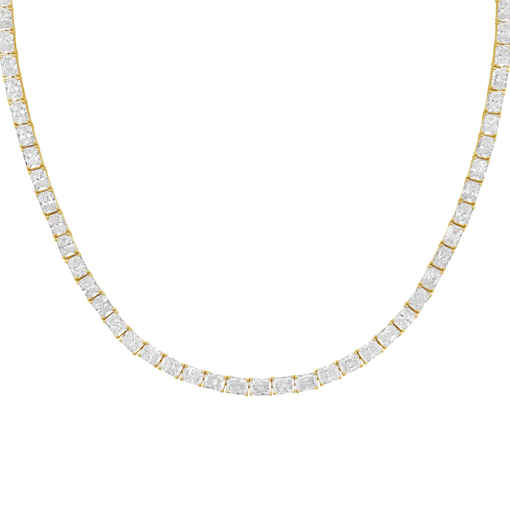 Lab Grown Radiant Cut Diamond Tennis Necklace