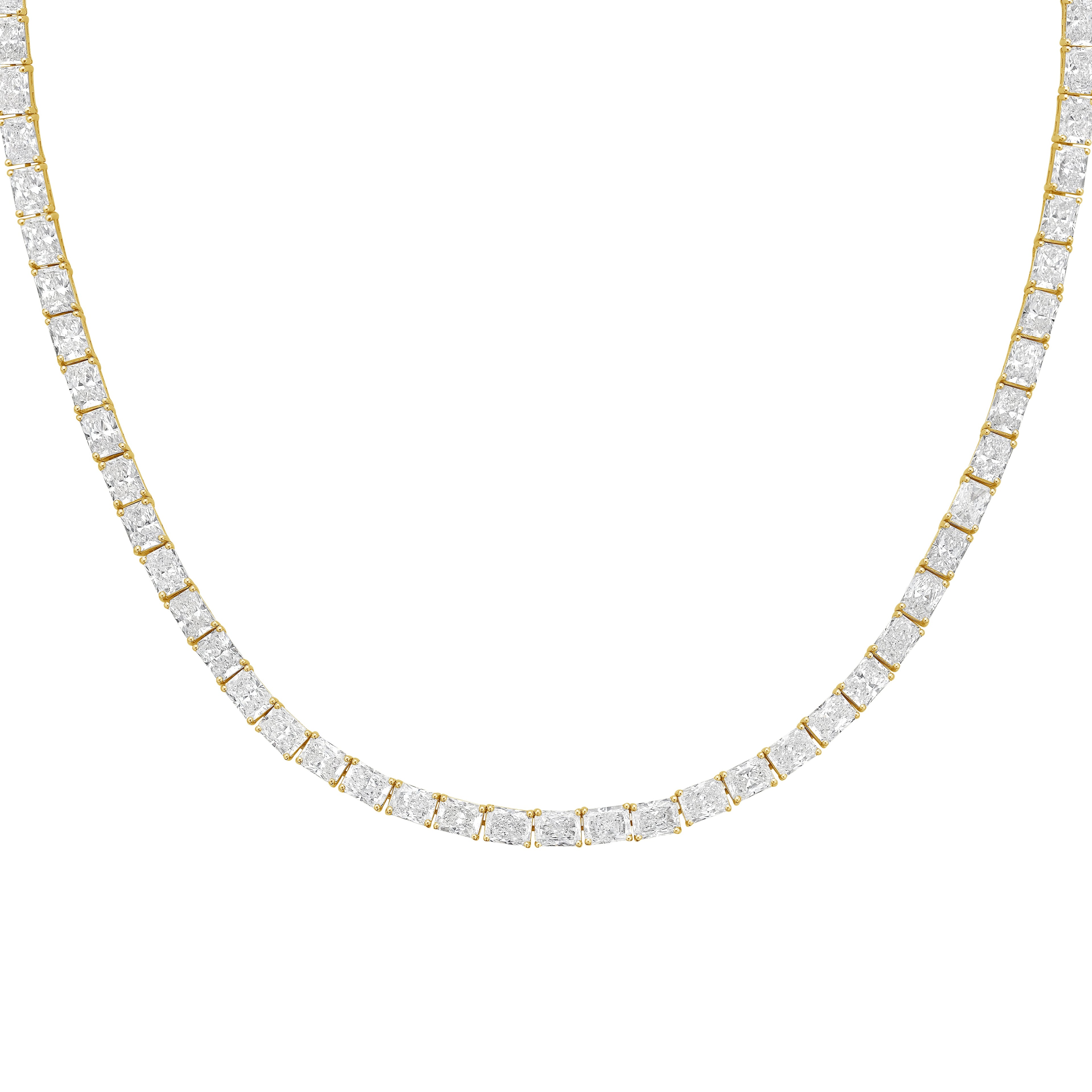 Lab Grown Radiant Cut Diamond Tennis Necklace