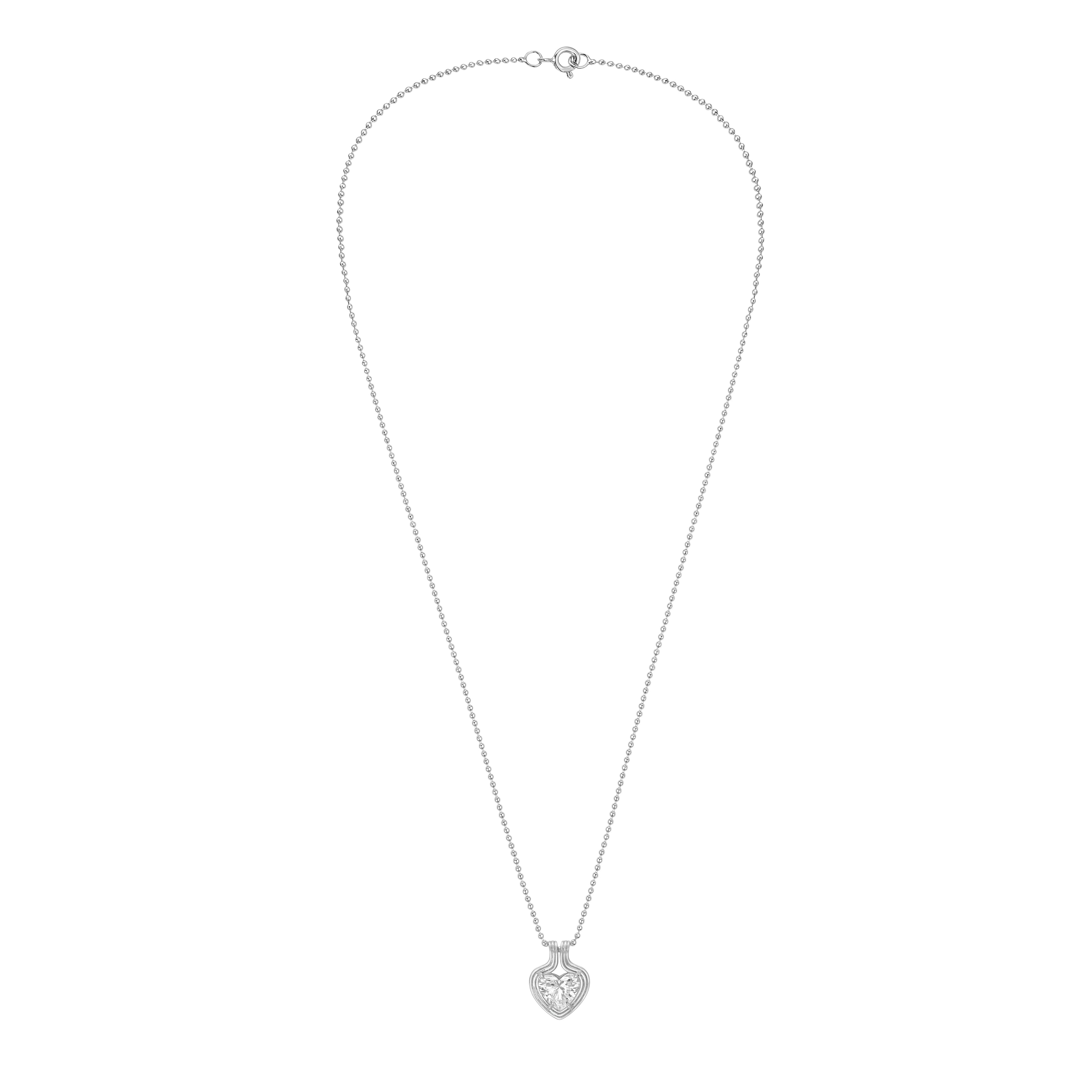 Lab-Grown Heart Diamond On Sleeve Pendant