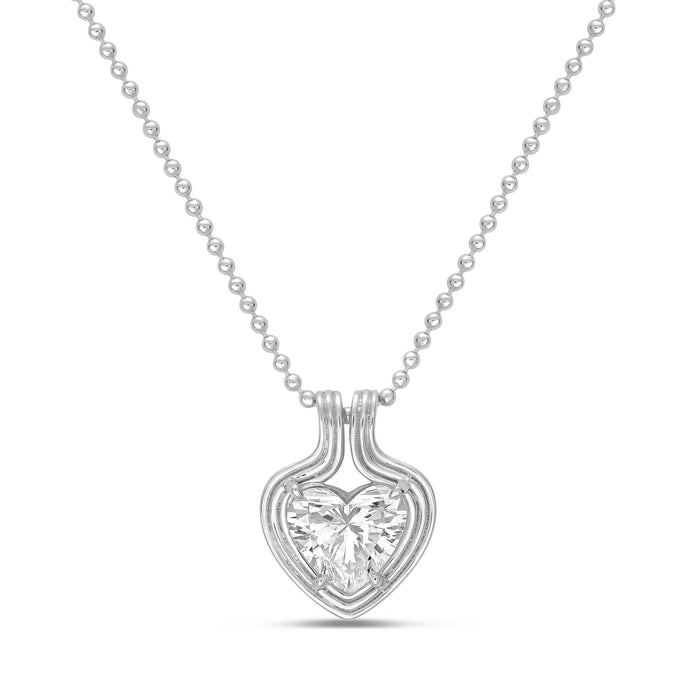Lab-Grown Heart Diamond On Sleeve Pendant