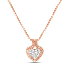 Lab-Grown Heart Diamond On Sleeve Pendant