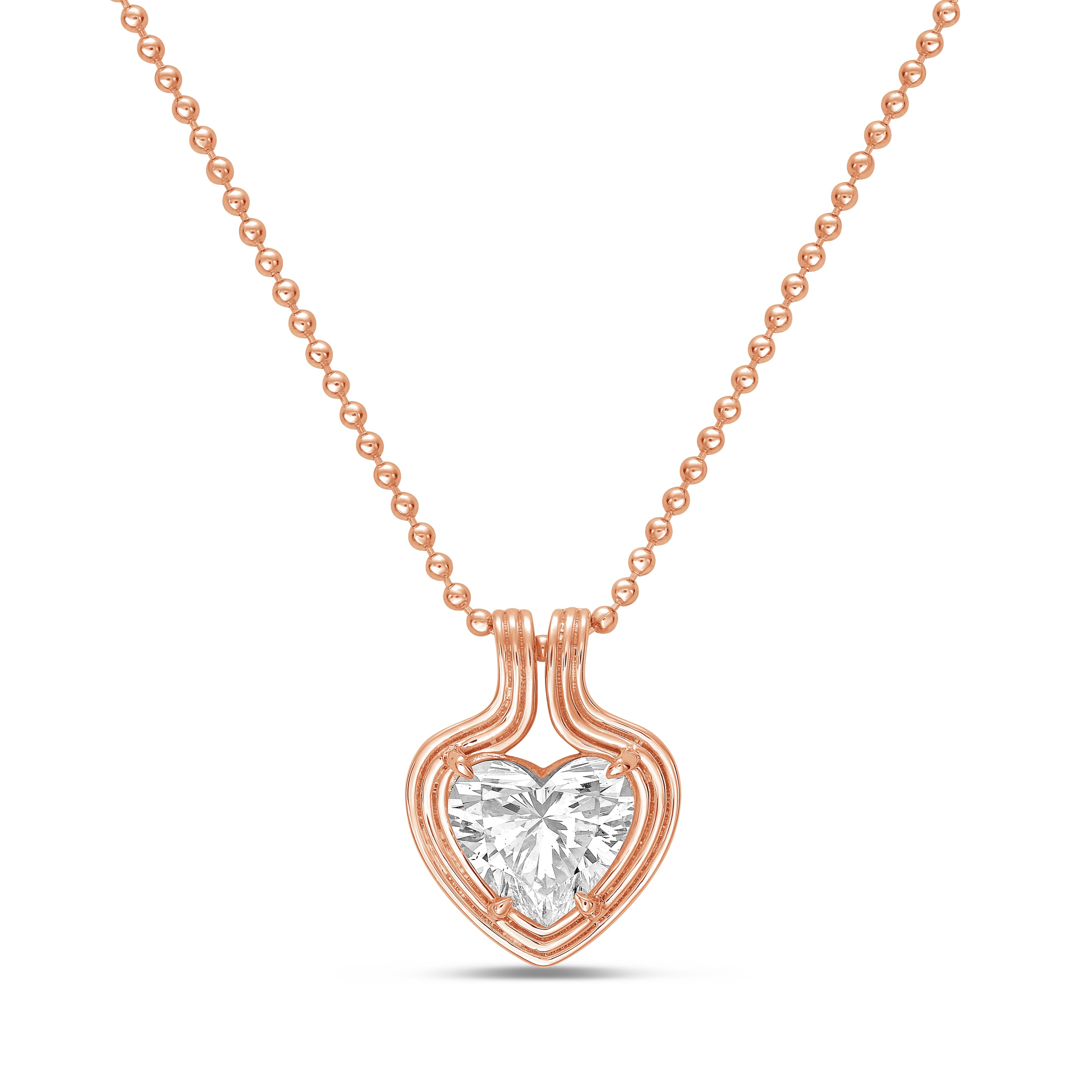 Lab-Grown Heart Diamond On Sleeve Pendant
