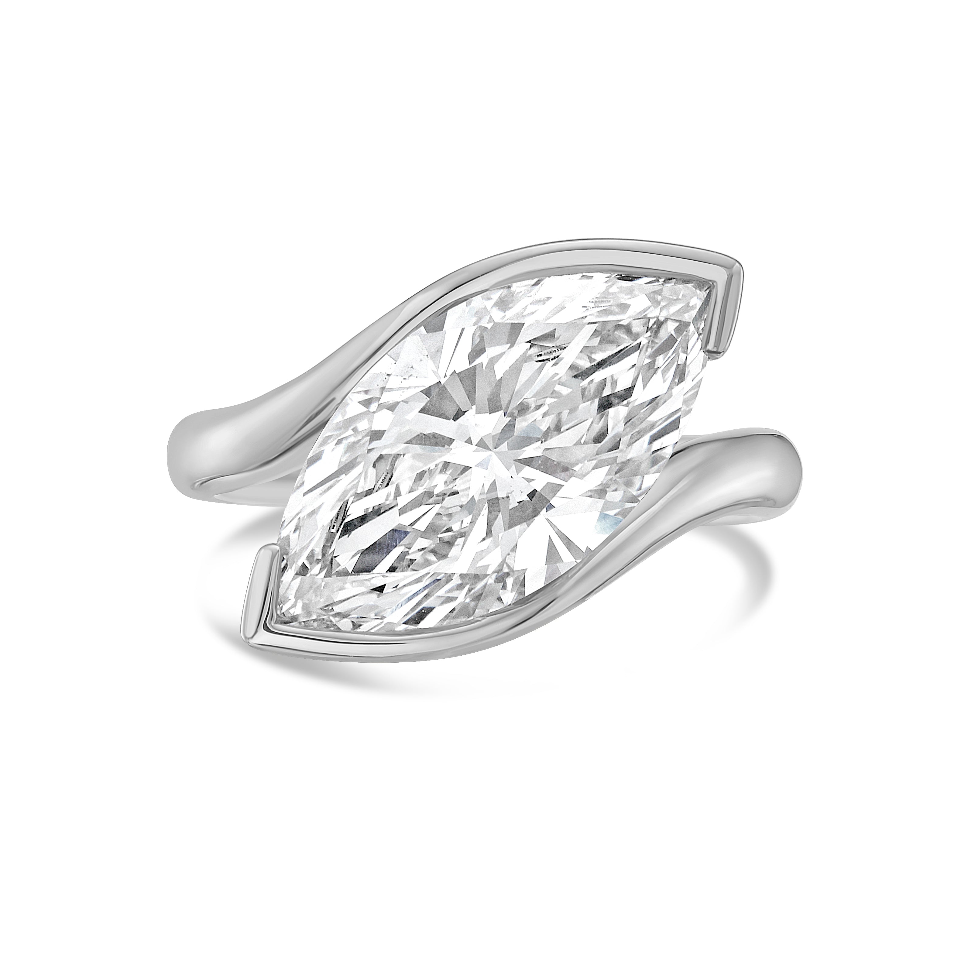Lab Grown Marquise Bypass Ring, 18K Gold