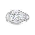 Lab-Grown East-West Pear Diamond Dome Ring