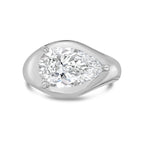 Lab-Grown East-West Pear Diamond Dome Ring