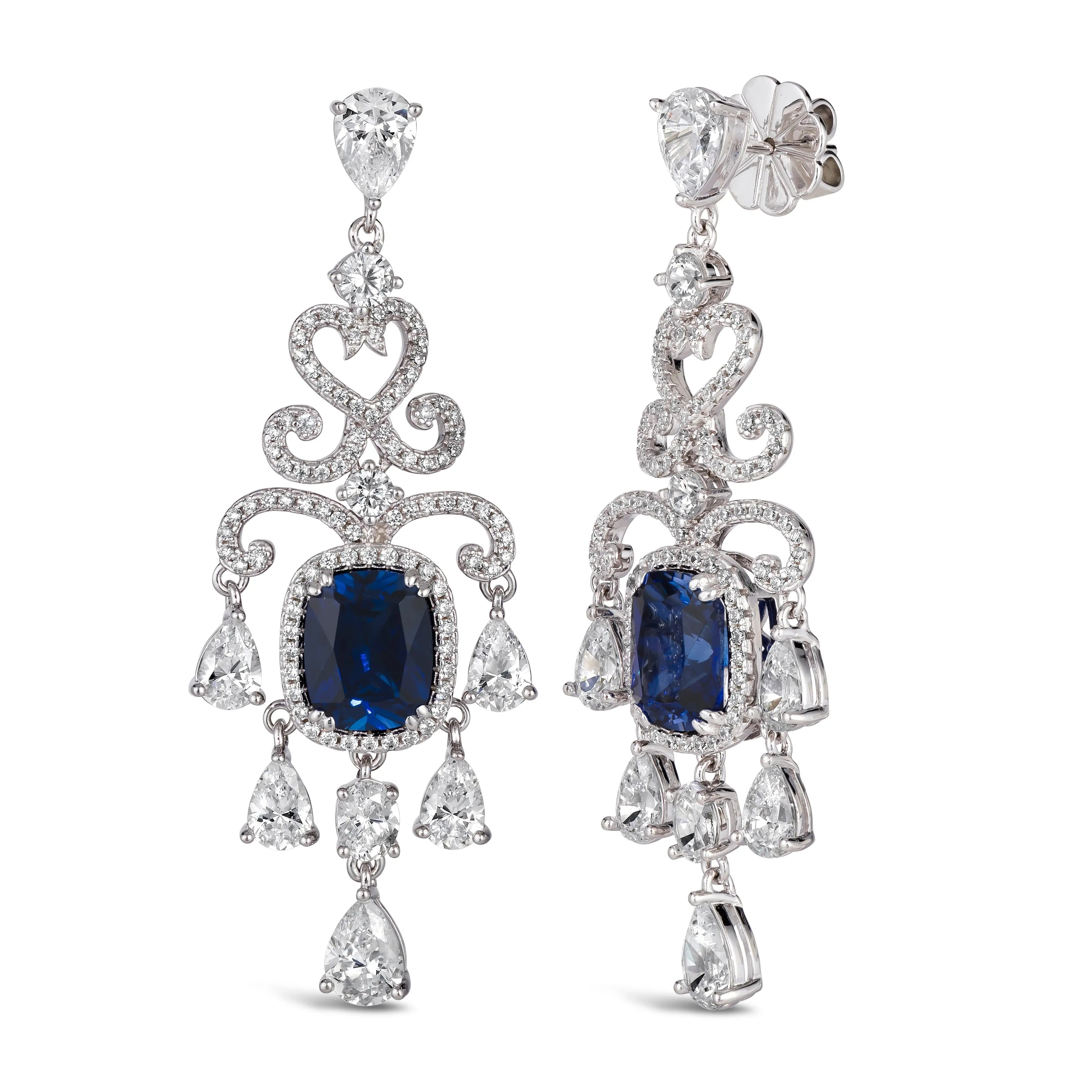 Magnificent Mile Statement Earrings in Blue Sapphire