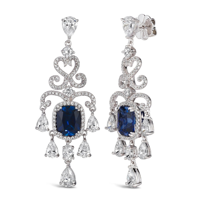 Magnificent Mile Statement Earrings in Blue Sapphire