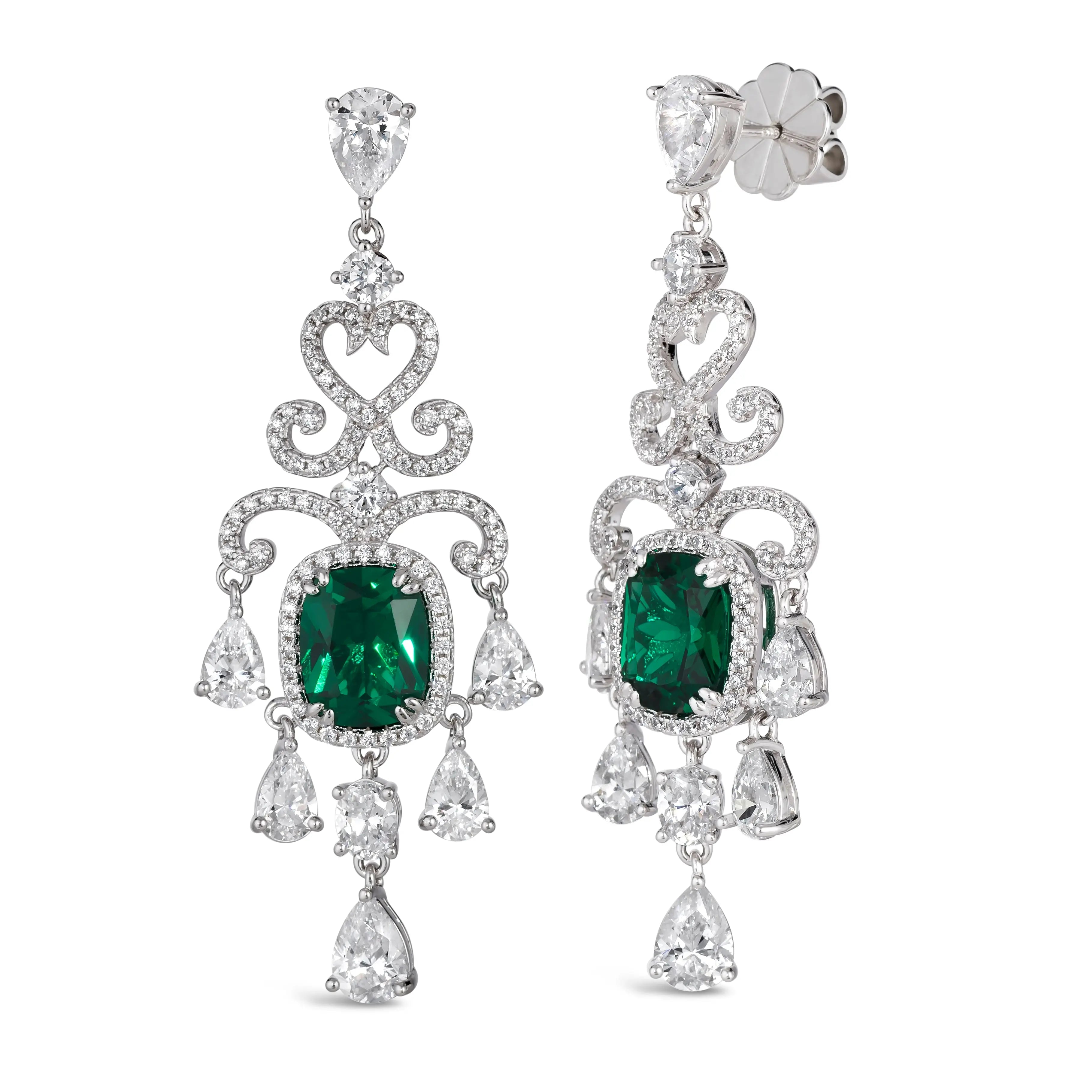 Magnificent Mile Statement Earrings in Emerald