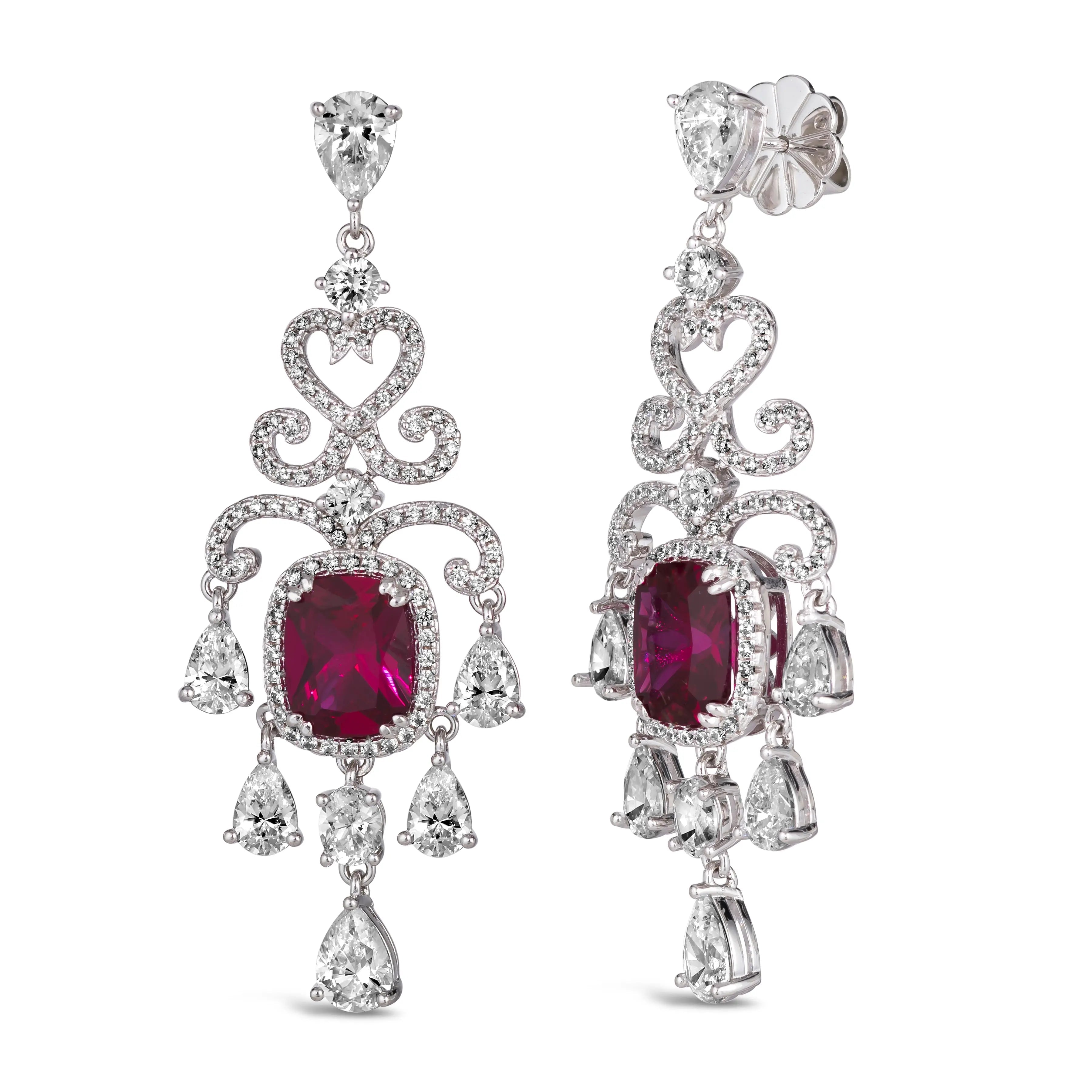 Magnificent Mile Statement Earrings in Ruby