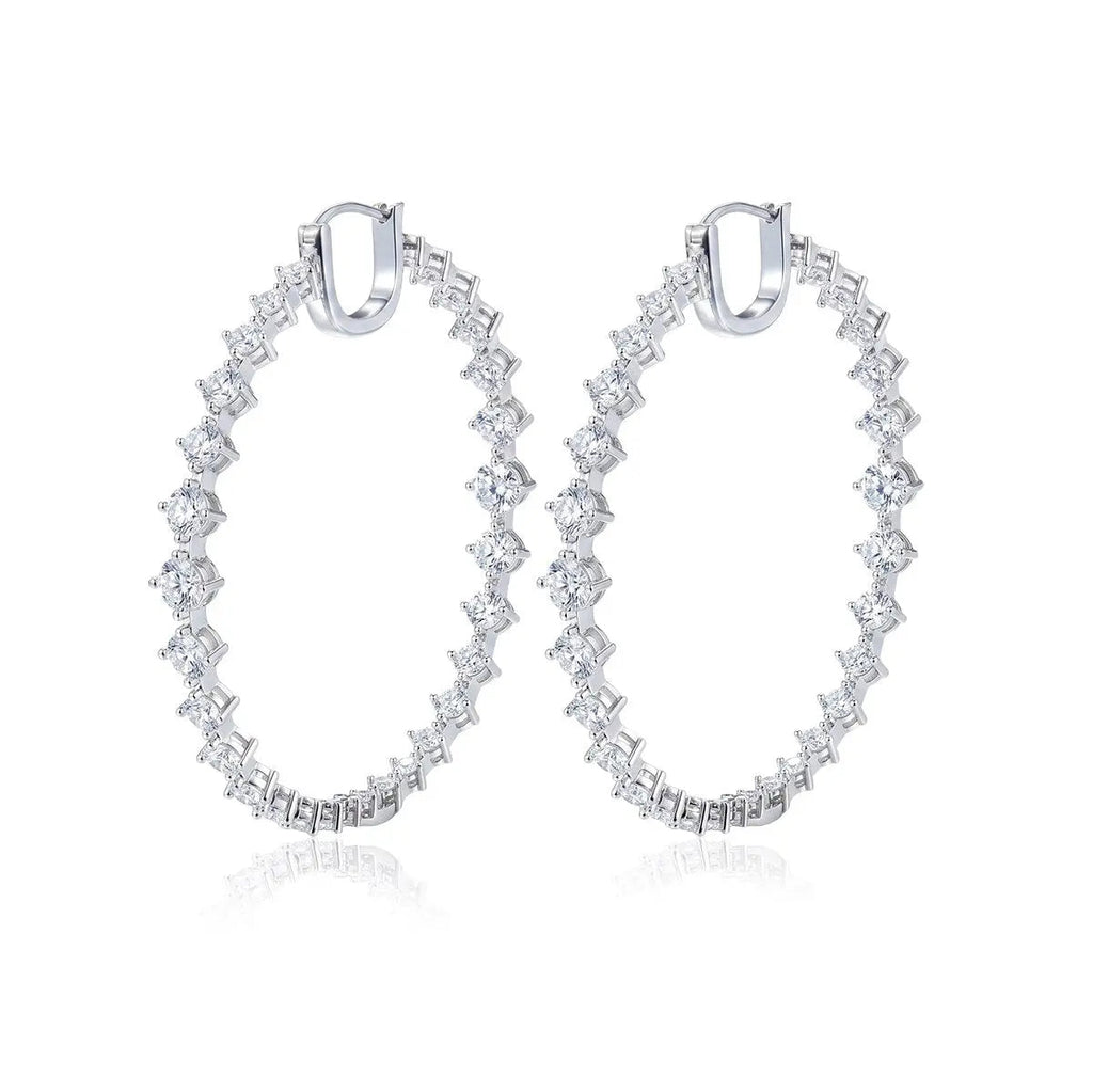 Manhattan Hoop Earrings in Platinum