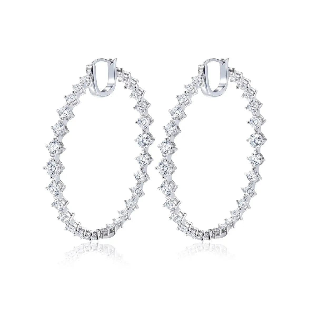 Manhattan Hoop Earrings in Platinum
