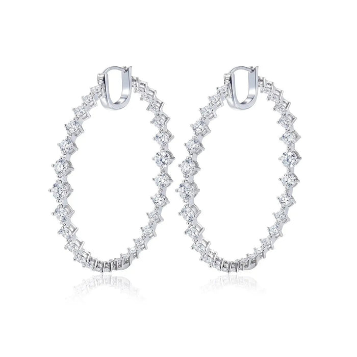 Manhattan Hoop Earrings in Platinum