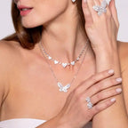 Maria Barcelona Heart Necklace in Platinum