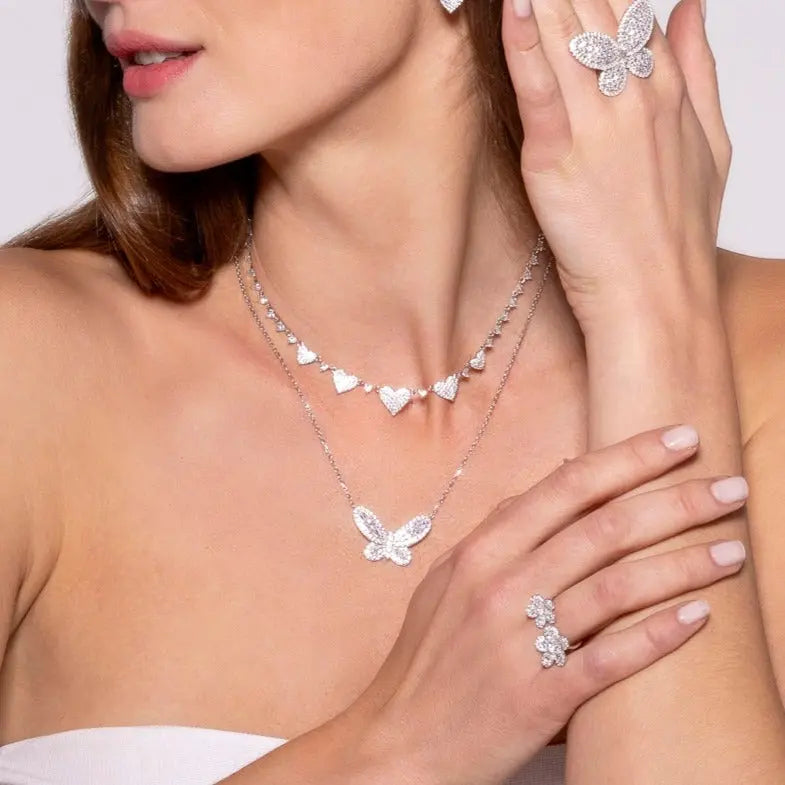 Maria Barcelona Heart Necklace in Platinum